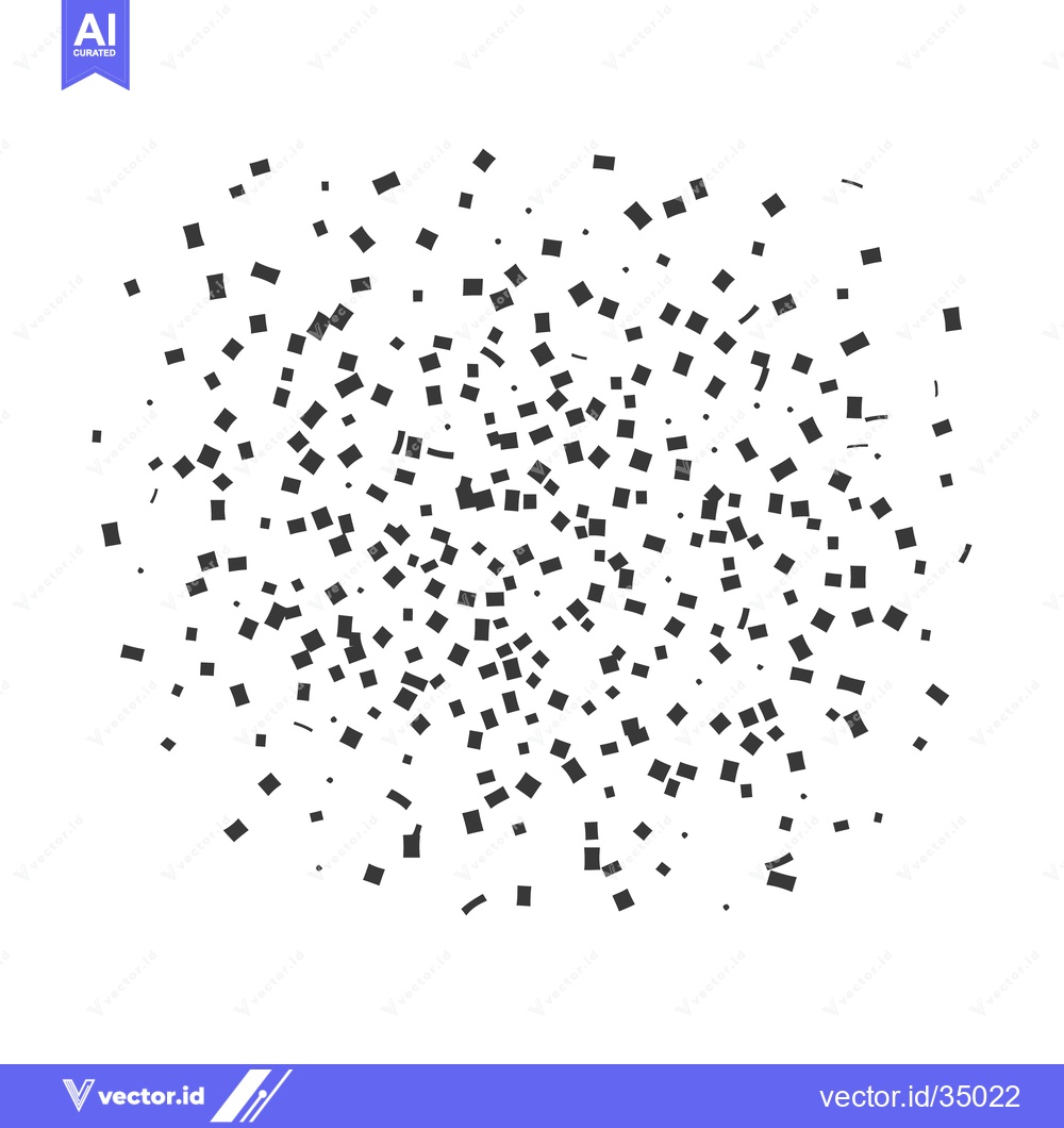 Premium Vector of Dark square shaped confetti is falling against a white background