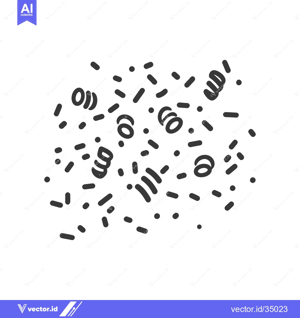 Premium Vector dari Simple black and white confetti and streamer illustration on white