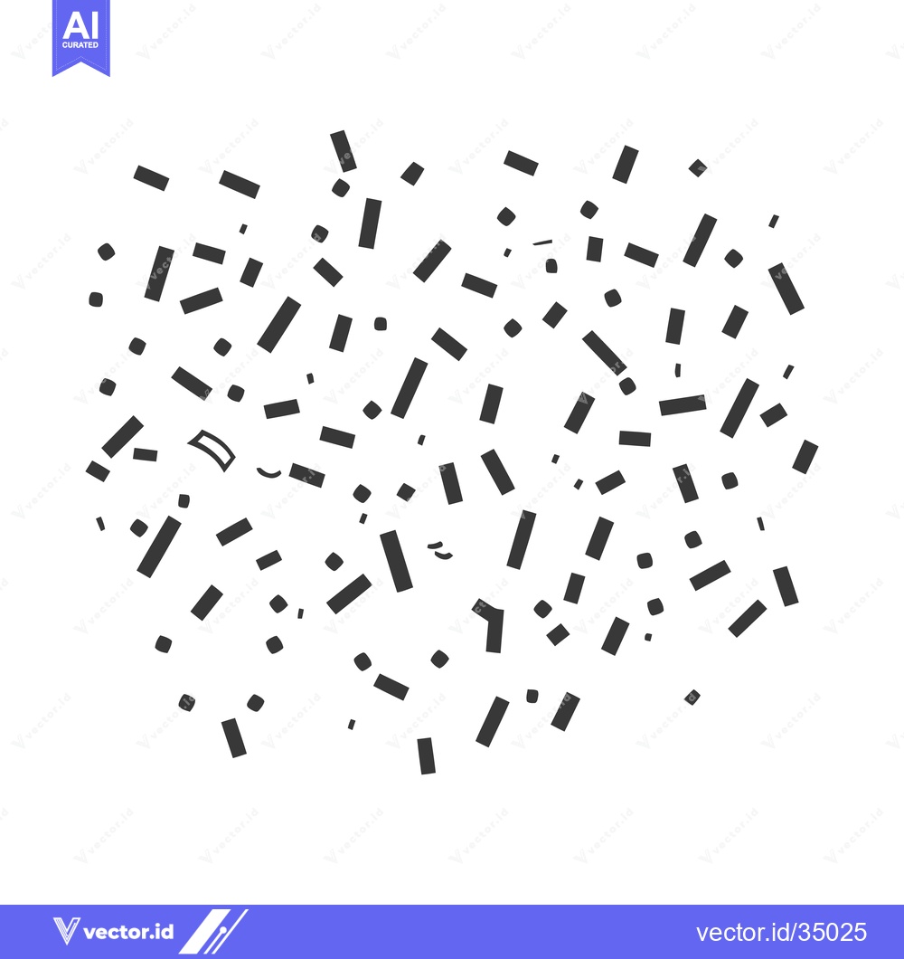 Premium Vector dari Black rectangular confetti scattered on a clean white background for d