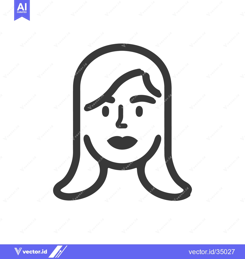 Premium Vector of Simple line drawing illustrating a woman face and shoulders