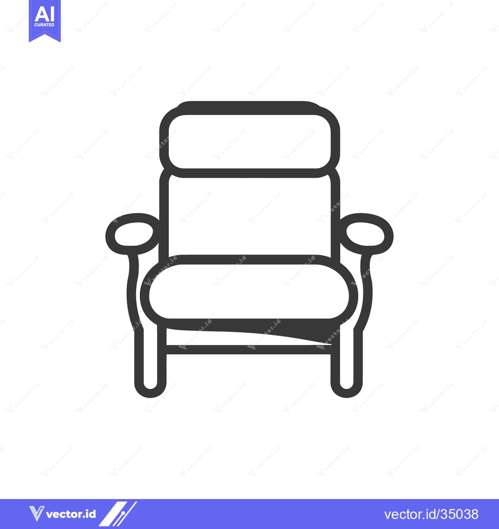 Premium Vector dari A simple outlined illustration of a comfortable armchair for sitting