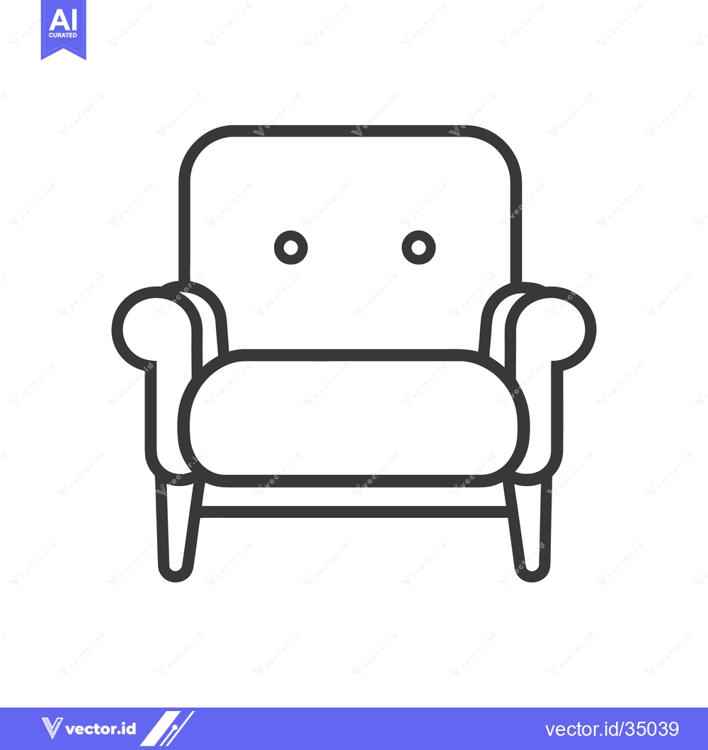 Premium Vector of A simplistic illustration representing an upholstered armchair with ar