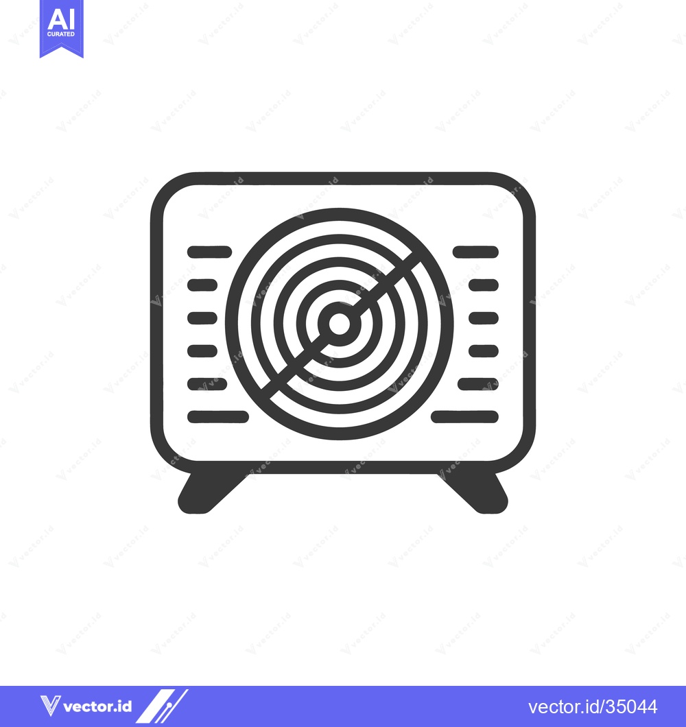 Premium Vector dari A simple black and white outline of an air conditioner unit