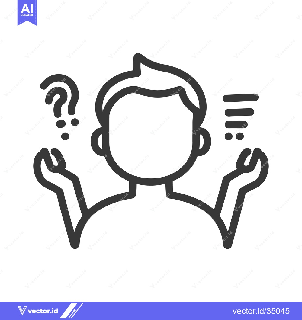 Premium Vector dari A person thinking about information with question and answer symbols