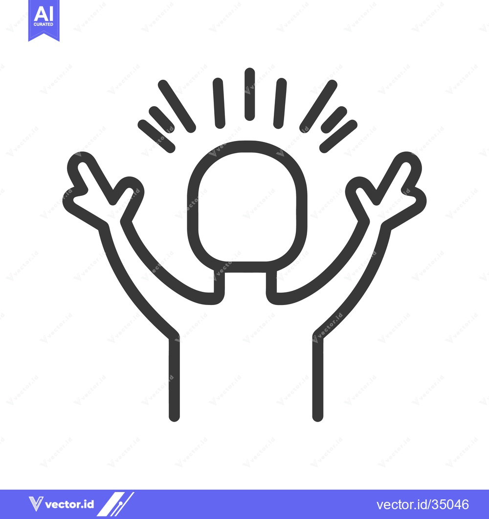 Premium Vector dari A simple illustration of a person experiencing a moment of excitement