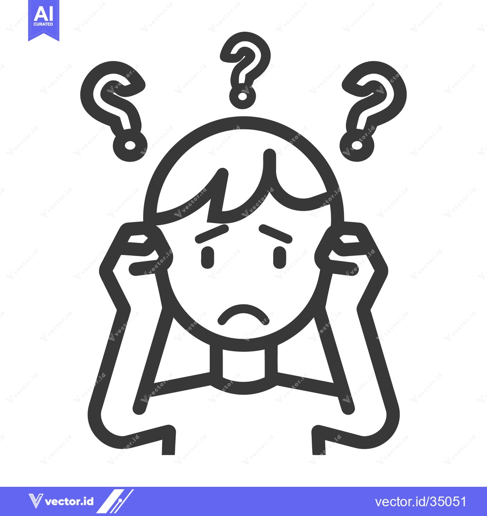 Premium Vector dari A person experiencing confusion is surrounded by question marks