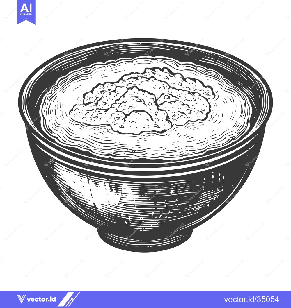 Premium Vector dari A Bowl of Creamy textured food is shown
