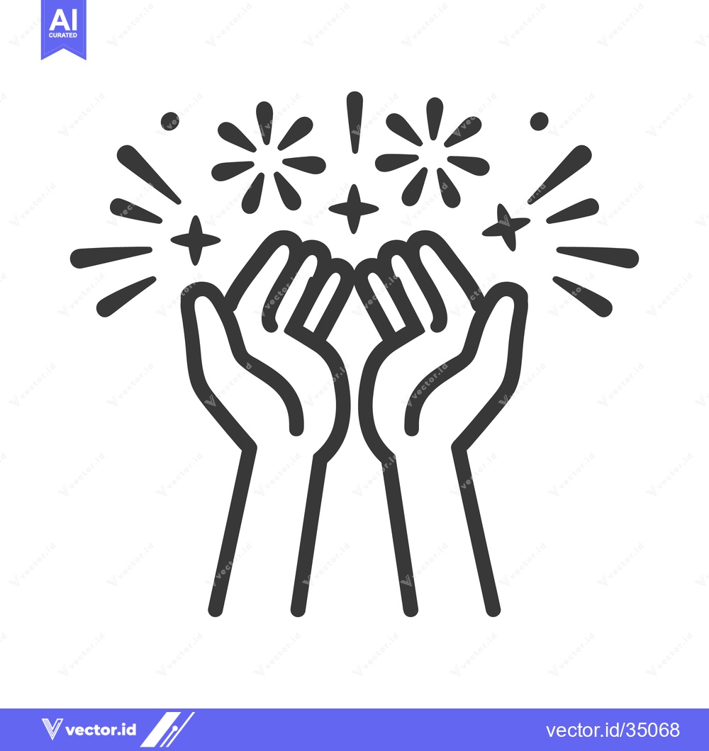 Premium Vector dari Outstretched hands cupping and gathering stylized starburst sparkles a