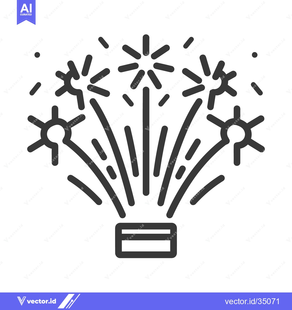 Premium Vector dari A black and white icon illustrating explosive fireworks display