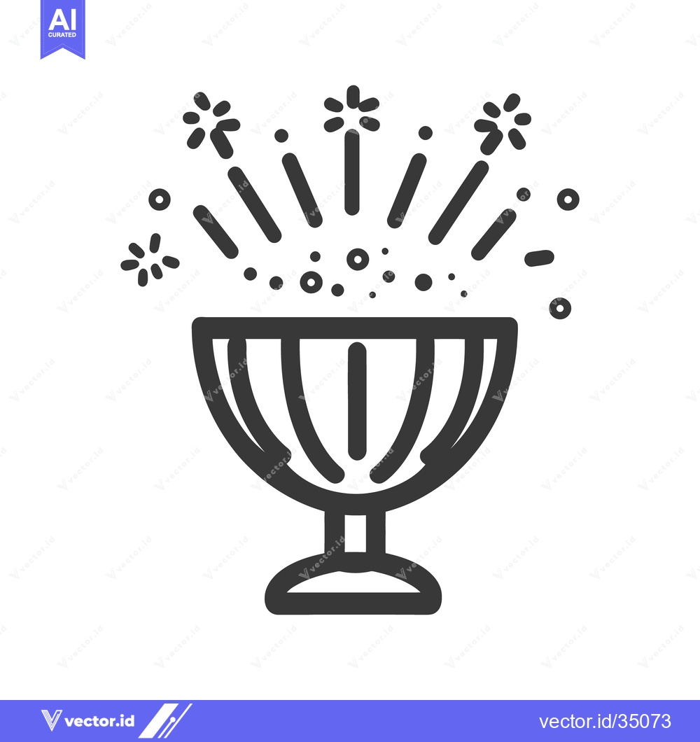 Premium Vector of Celebration cocktail glass with decorative sparks and small glowing do