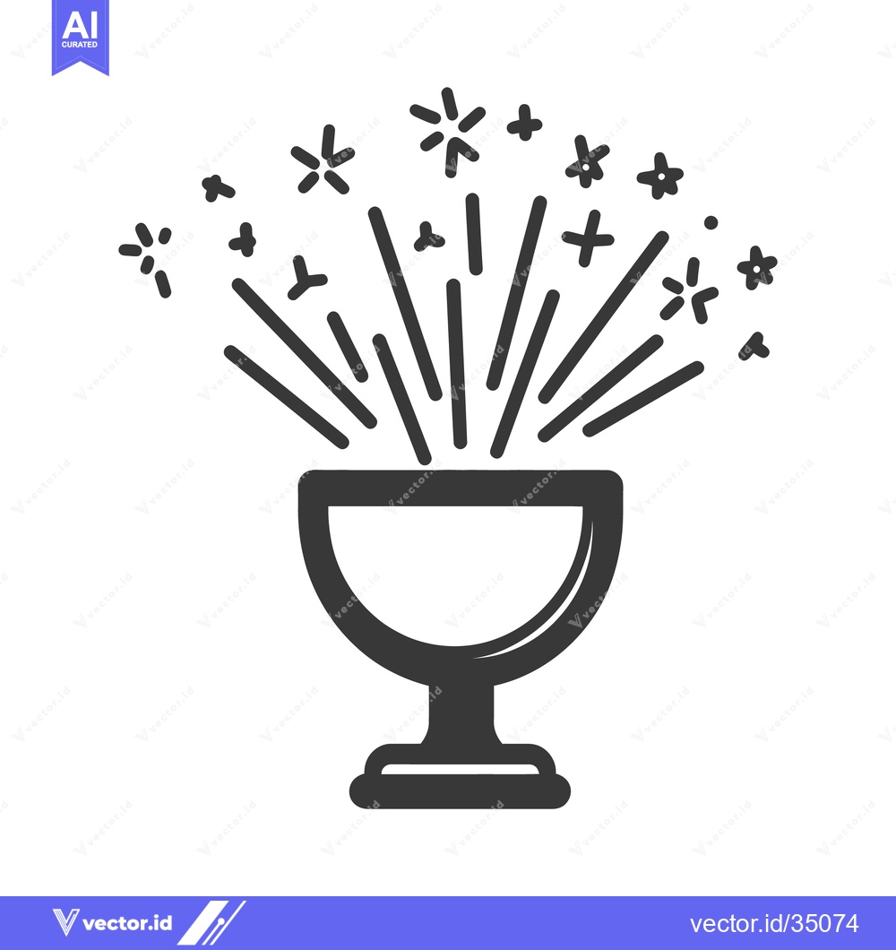 Premium Vector dari A celebratory chalice spewing sparks of light and joy