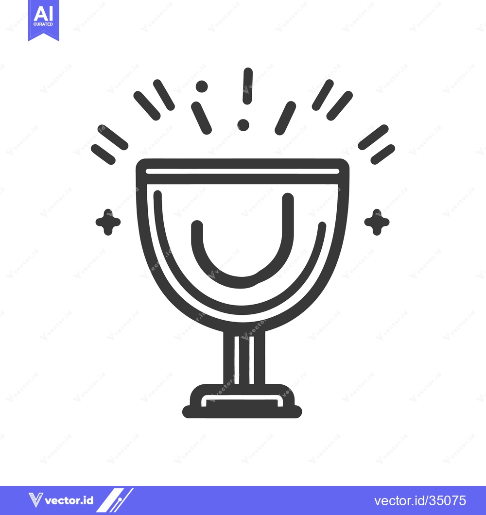 Premium Vector dari An illustrated goblet with shining light radiating outwards