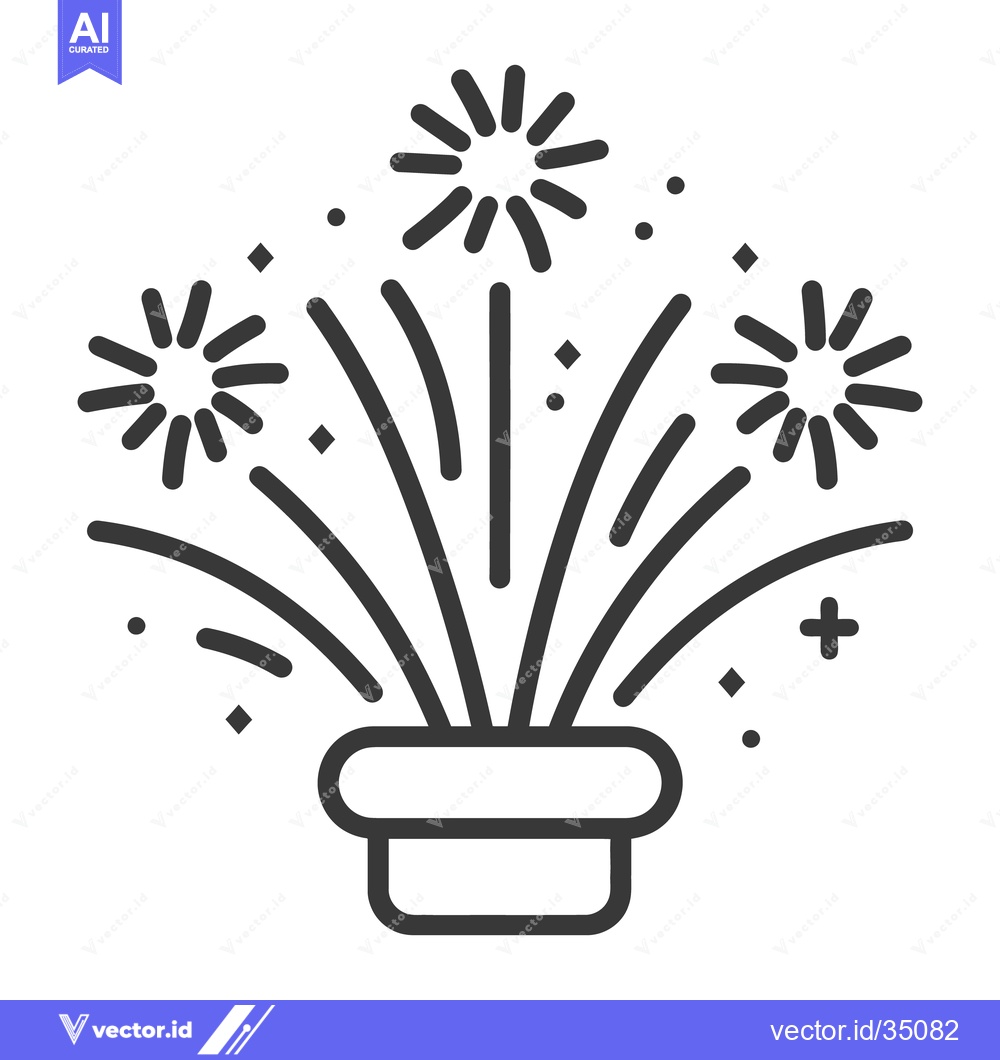 Premium Vector dari A black and white illustration of exploding fireworks display
