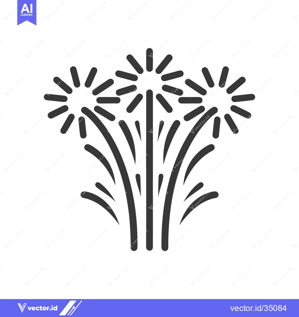 Premium Vector of A stylized depiction of three radiant bursts of fireworks