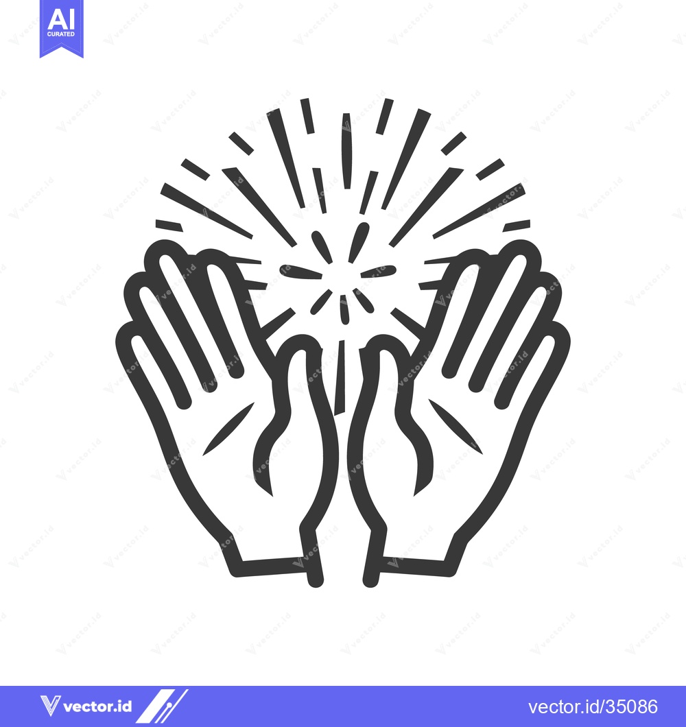 Premium Vector dari Two open hands holding a bright radiating burst of light