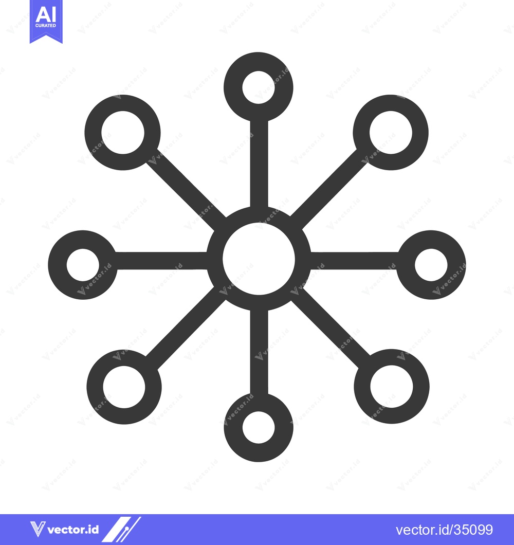 Premium Vector of A circular diagram displaying connections to several different nodes