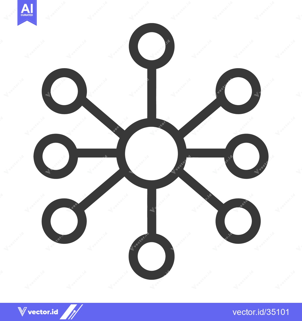 Premium Vector dari Central node connected to several surrounding network elements