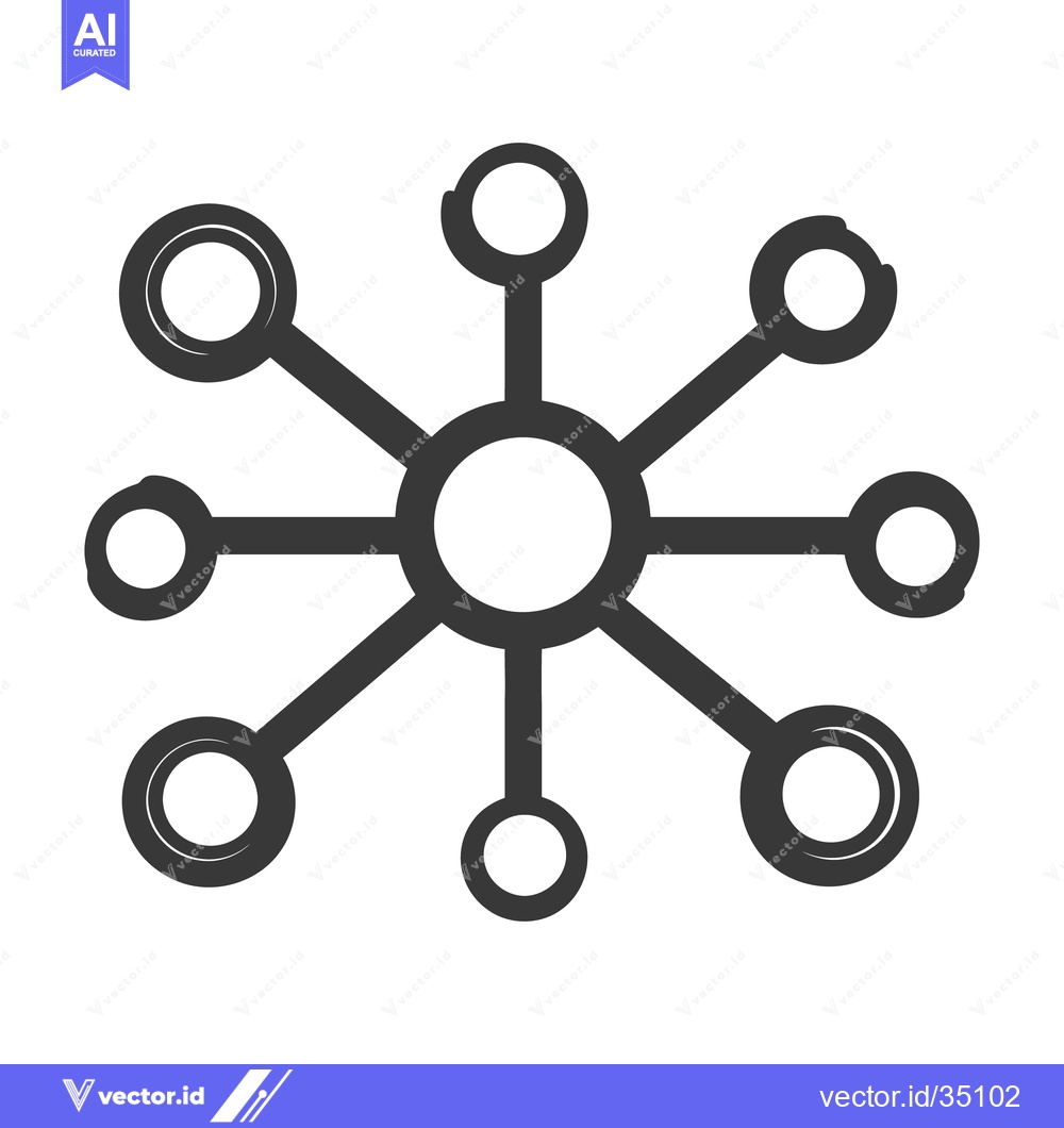 Premium Vector dari A centered network diagram connecting circular nodes with connecting l