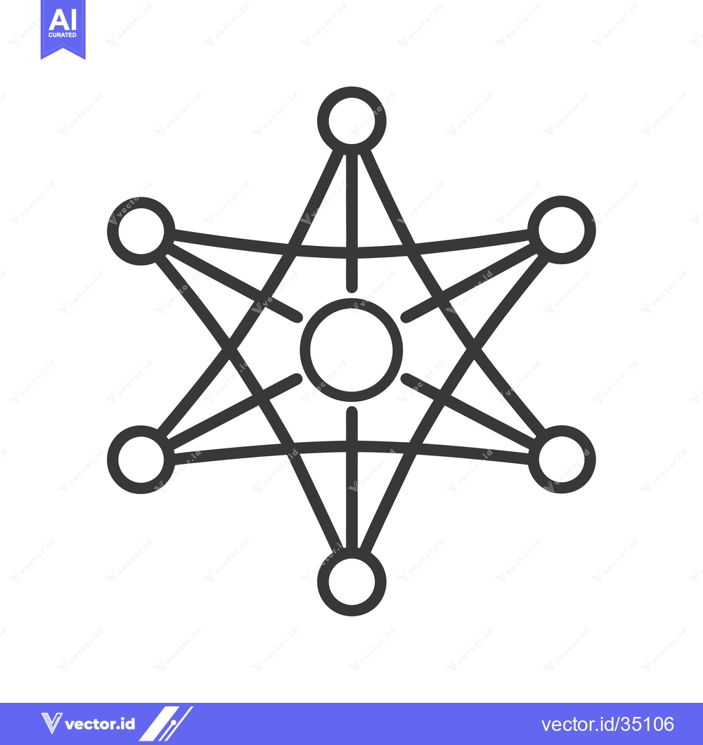 Premium Vector of A simple six pointed geometric star with connected circles
