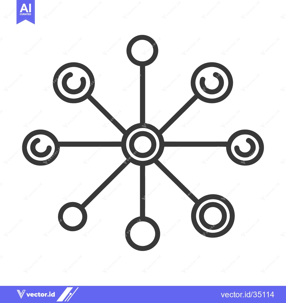 Premium Vector of A simple graphical illustration of a central hub with connections