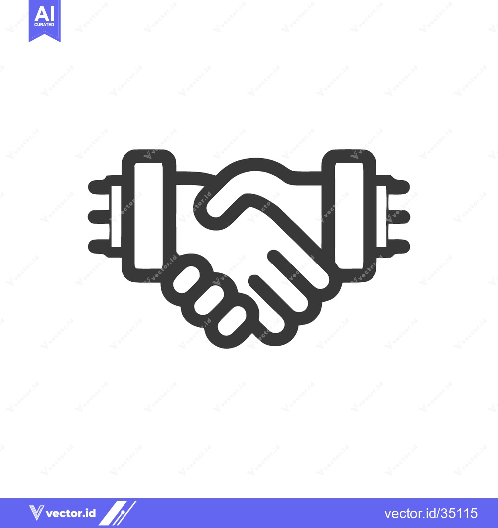 Premium Vector of Bold Handshake Icon: Symbolizing Agreement, Partnership, and Collabora