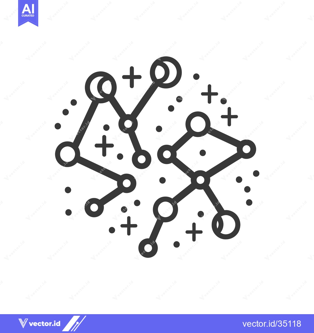 Premium Vector dari An abstract illustration depicting celestial constellations with dots