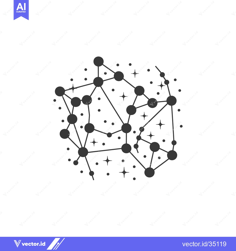 Premium Vector dari A depiction of a constellation with dots and lines