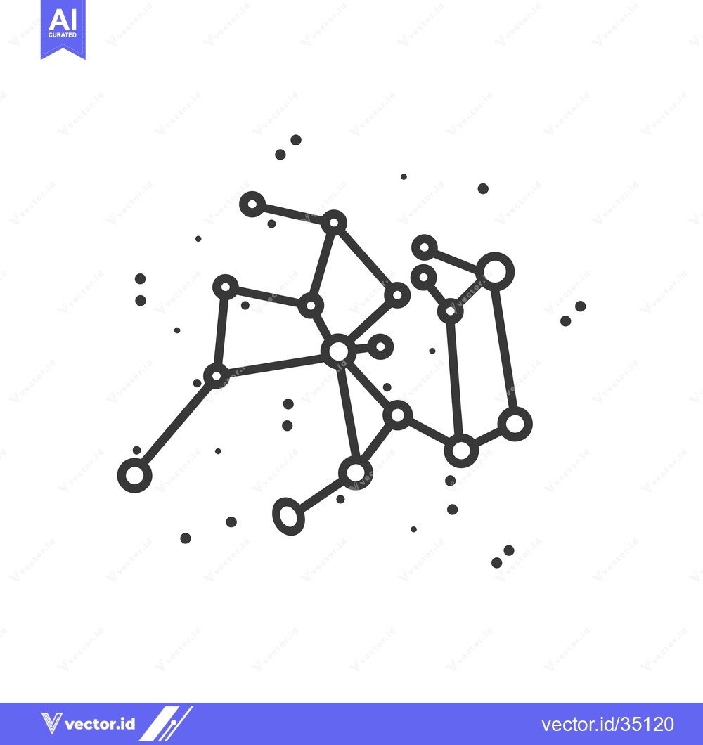 Premium Vector dari A black constellation graphic with connected dots and lines