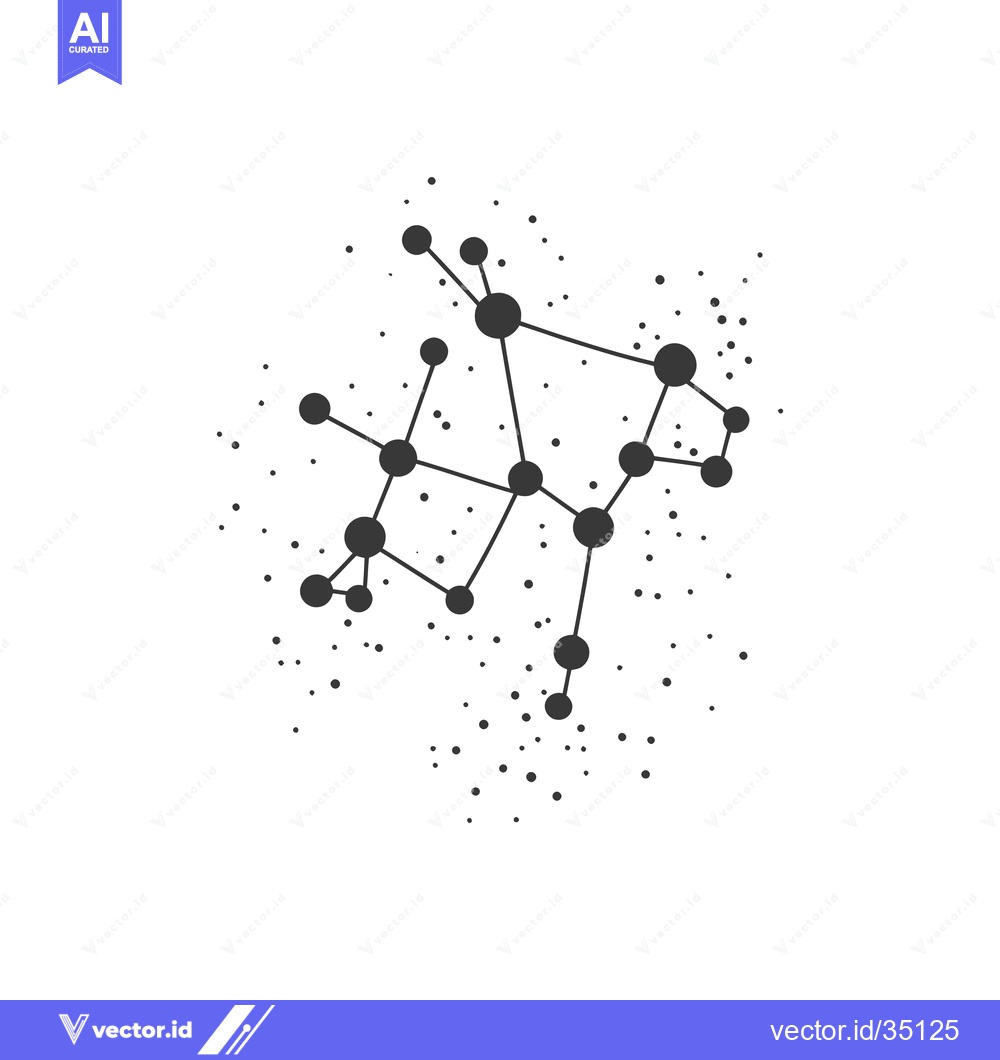Premium Vector dari An illustration of a stylized constellation in space with dots
