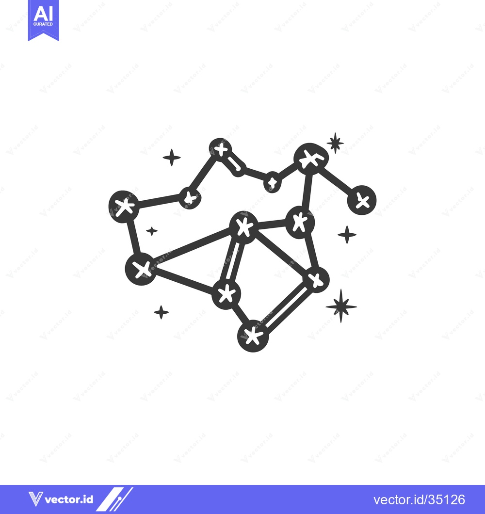 Premium Vector dari A stylized illustration of a constellation with stars in space