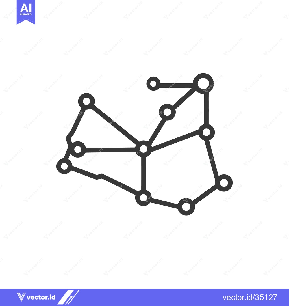 Premium Vector of A stylized visual depiction of connected circular nodes and lines