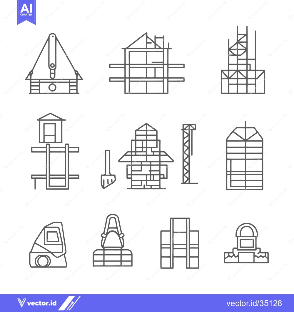 Premium Vector dari Construction and Building Icon Set
