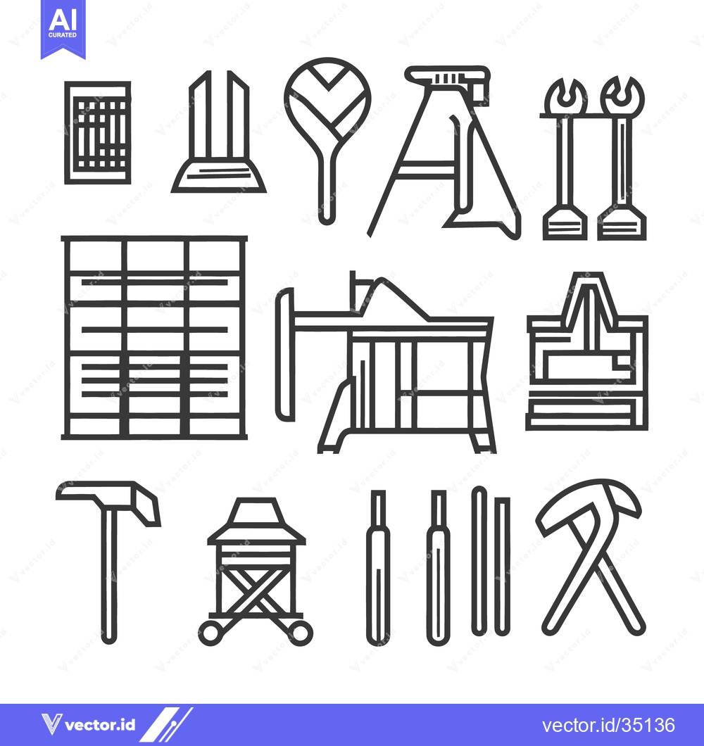 Premium Vector dari A collection of various tools and building equipment designs