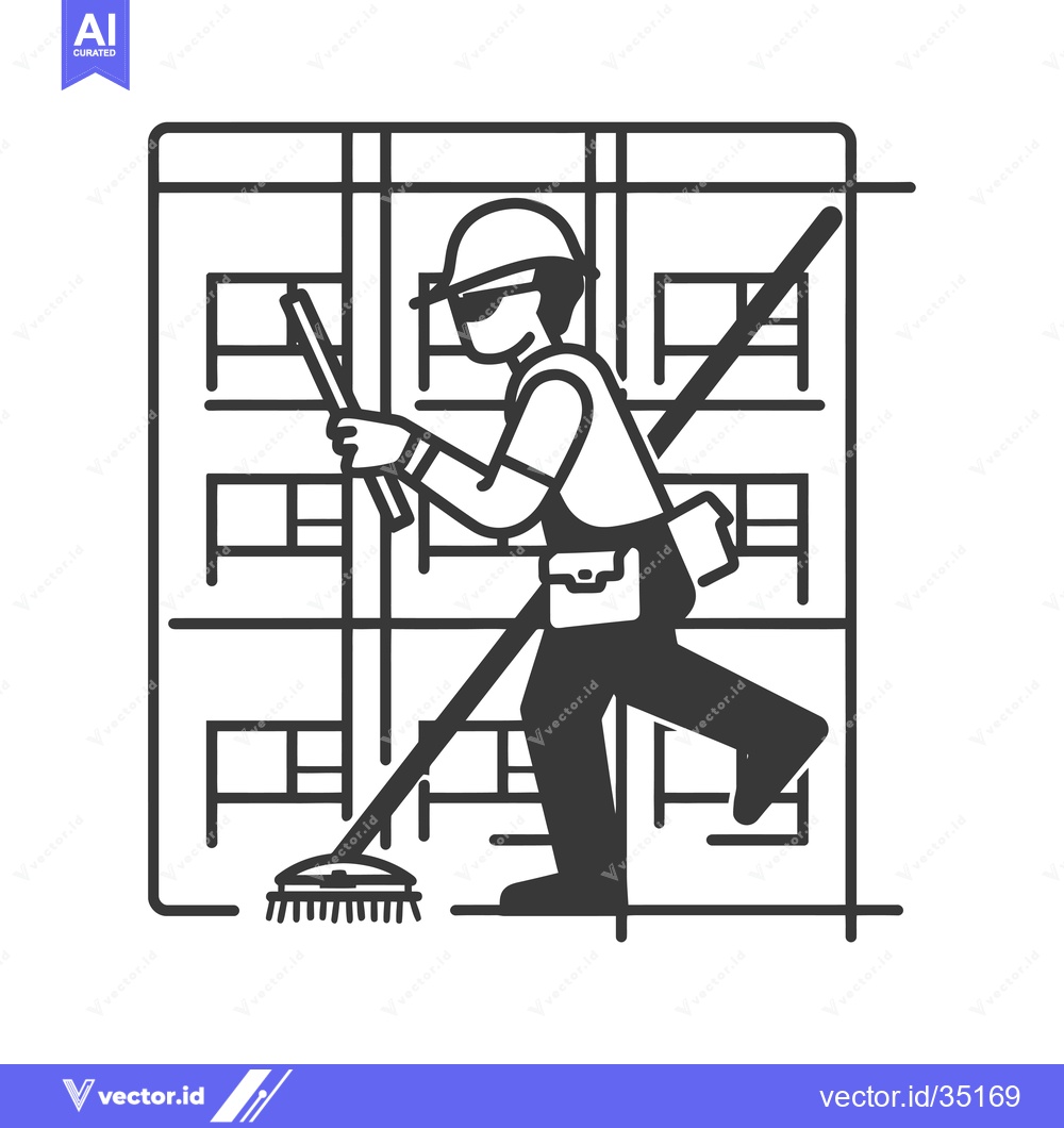 Premium Vector of Construction Worker Cleaning Up Debris With a Broom
