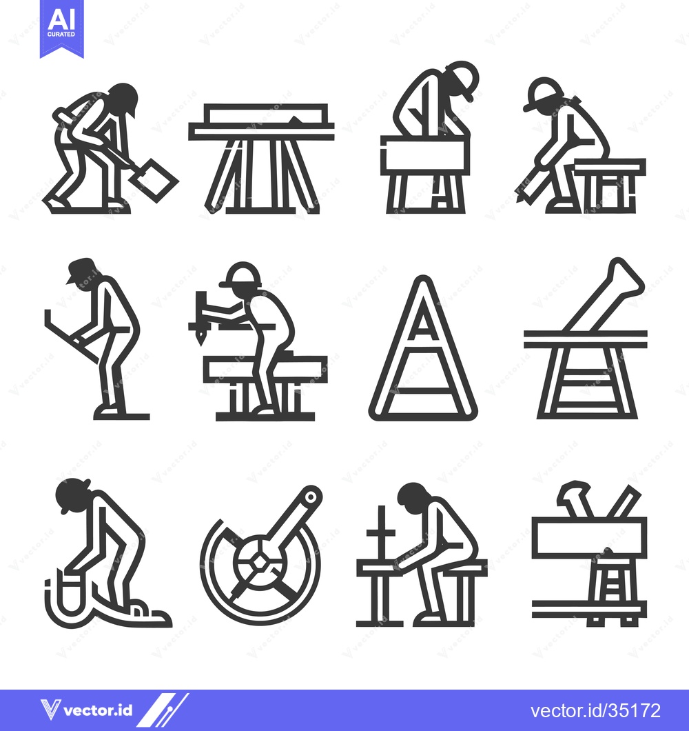 Premium Vector dari Construction Worker Icons for Construction, Repair, or Building Themes