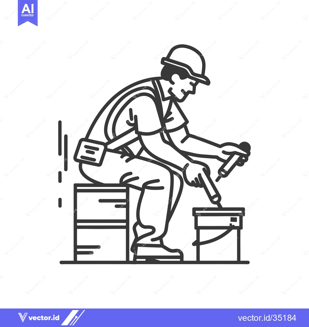 Premium Vector dari Construction worker using a caulking gun