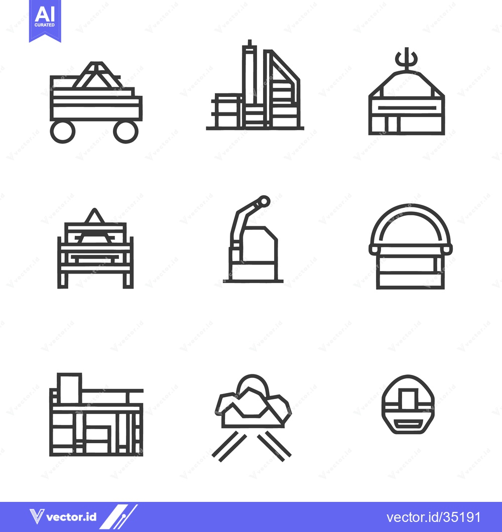 Premium Vector of Nine minimalist vector line art icons representing various objects