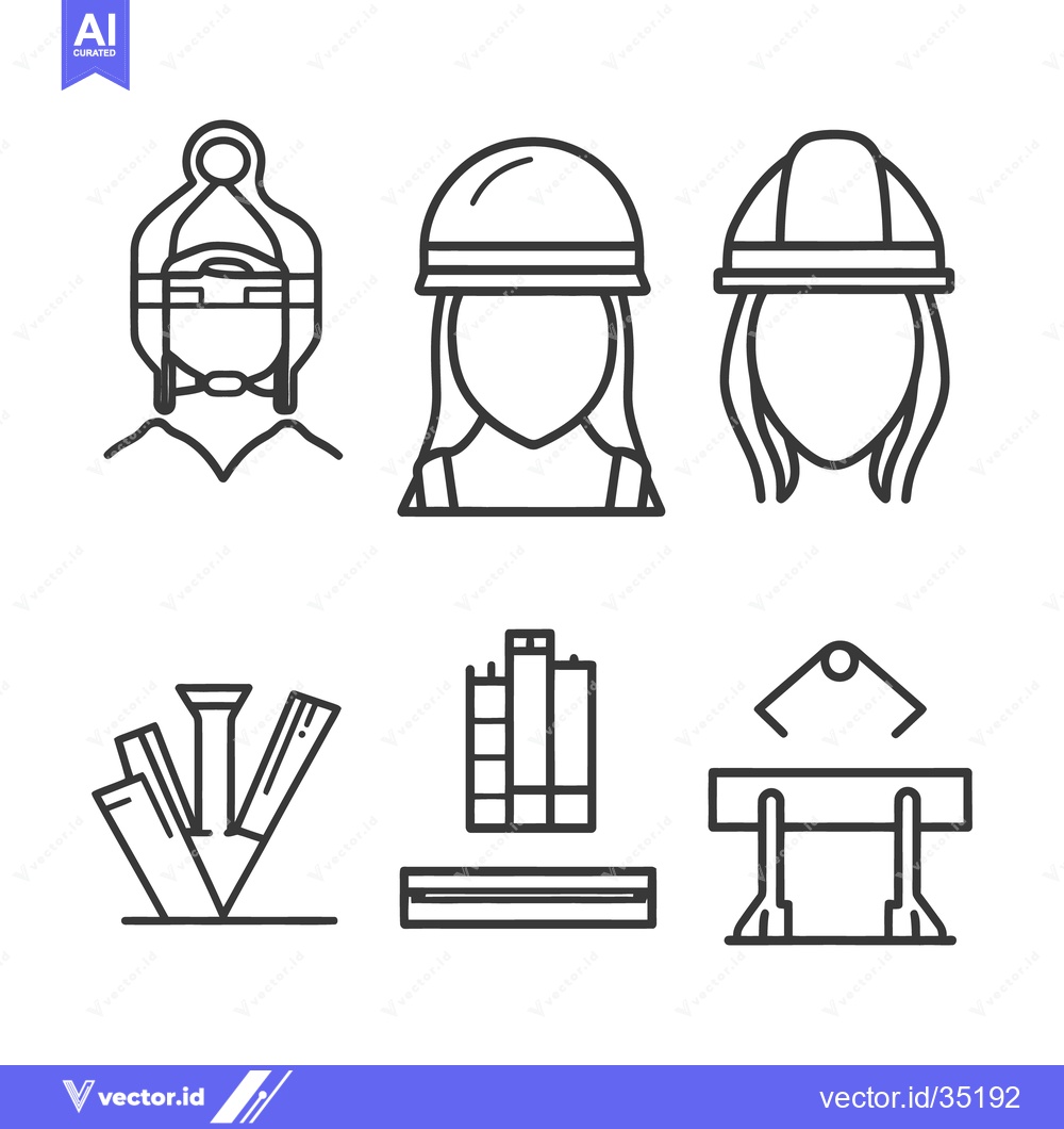 Premium Vector dari A collection of construction and building industry symbols and figures