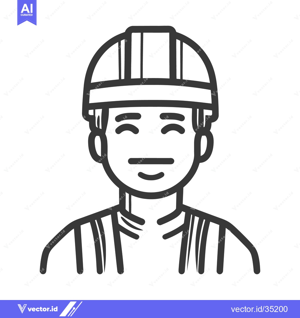 Premium Vector of An Illustration Of A Person Wearing A Protective Hard Hat