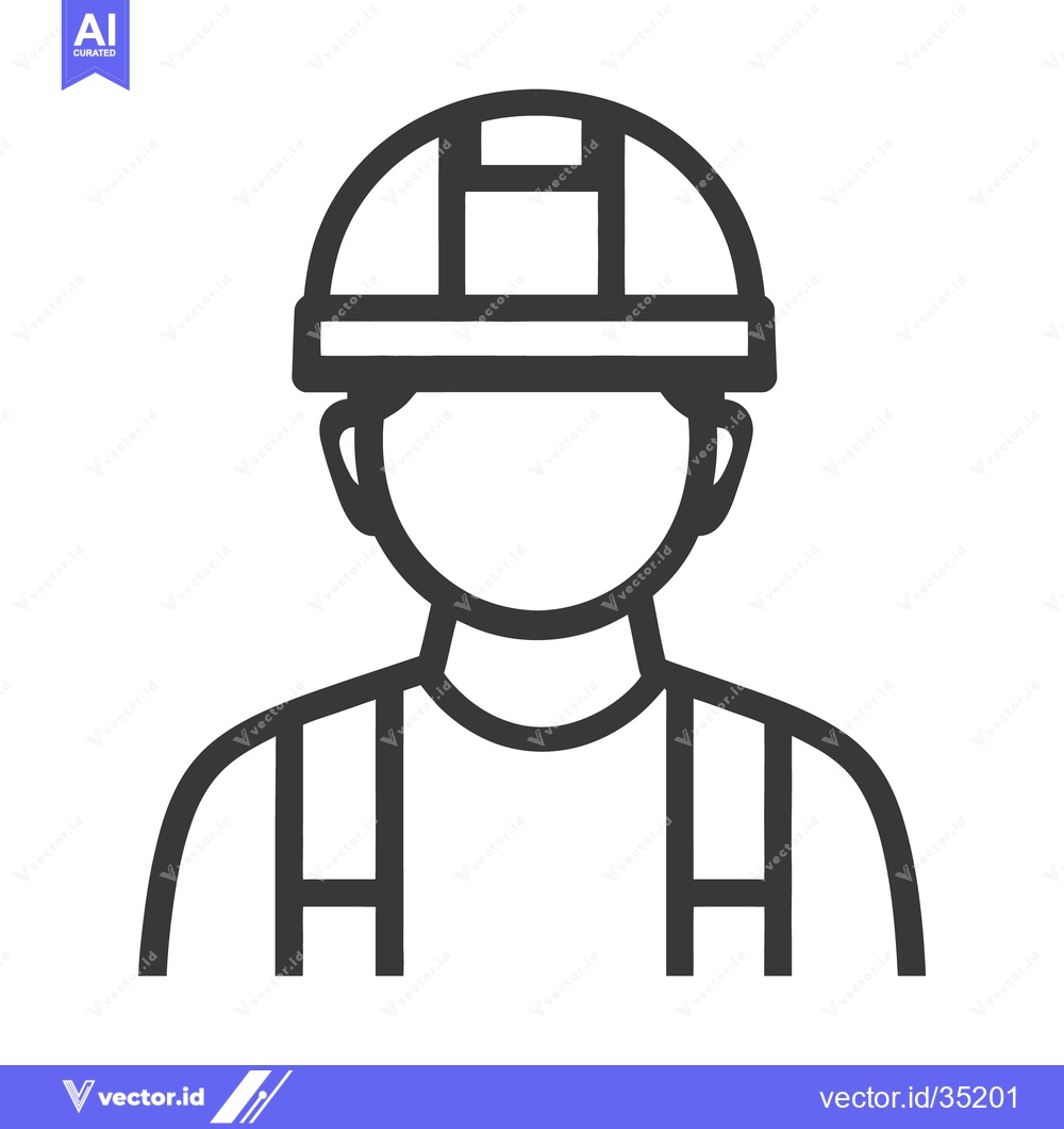 Premium Vector dari An Illustrated Frontal View of a Construction Worker