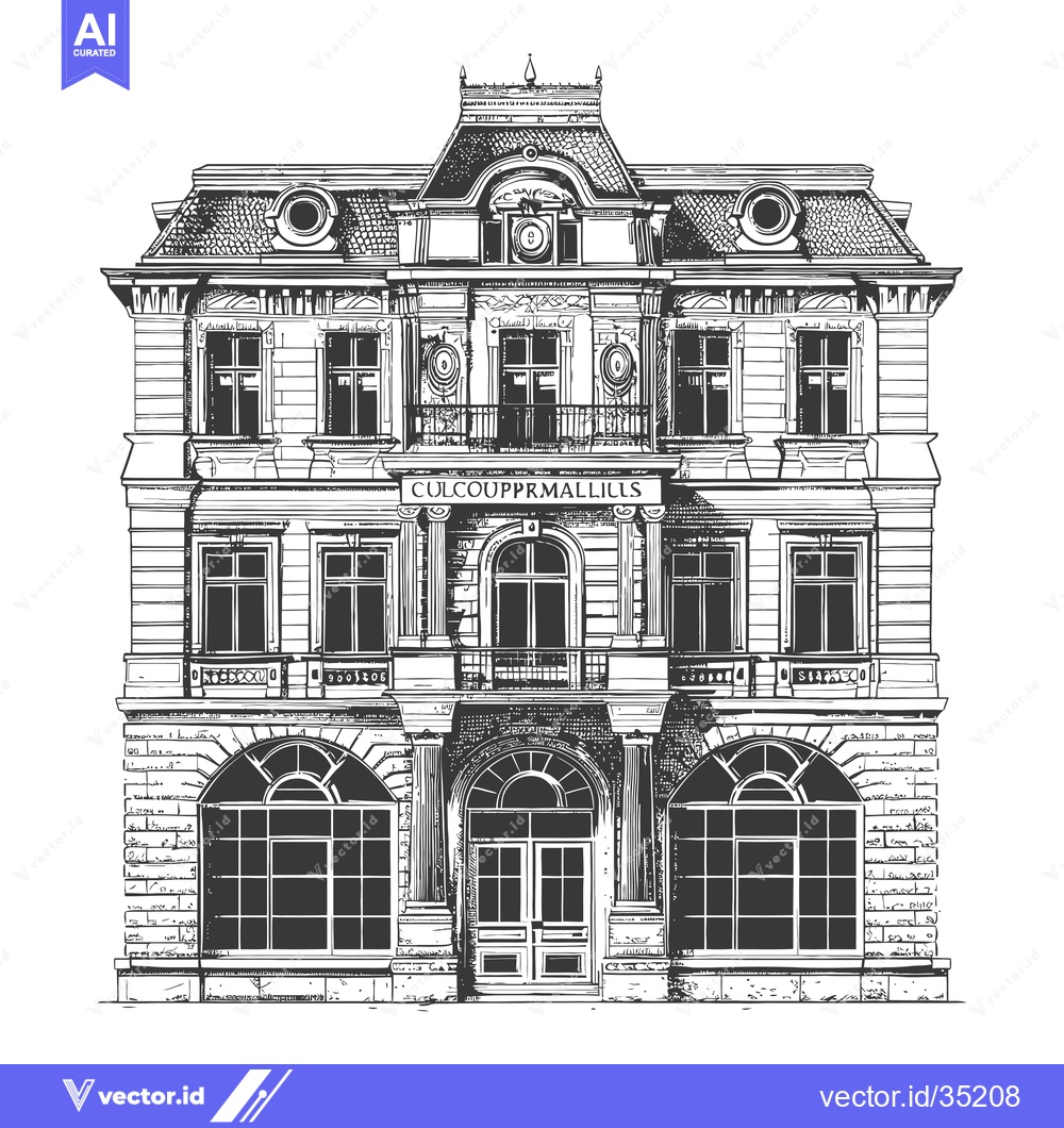 Premium Vector dari Elegant European Style Building Architectural Drawing