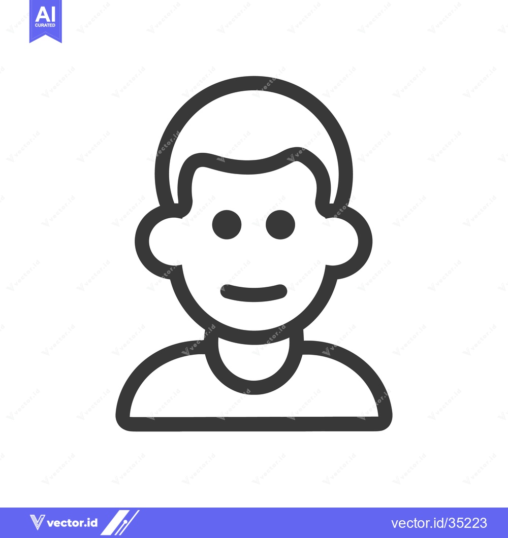 Premium Vector dari A simple graphic depiction of a happy human face icon