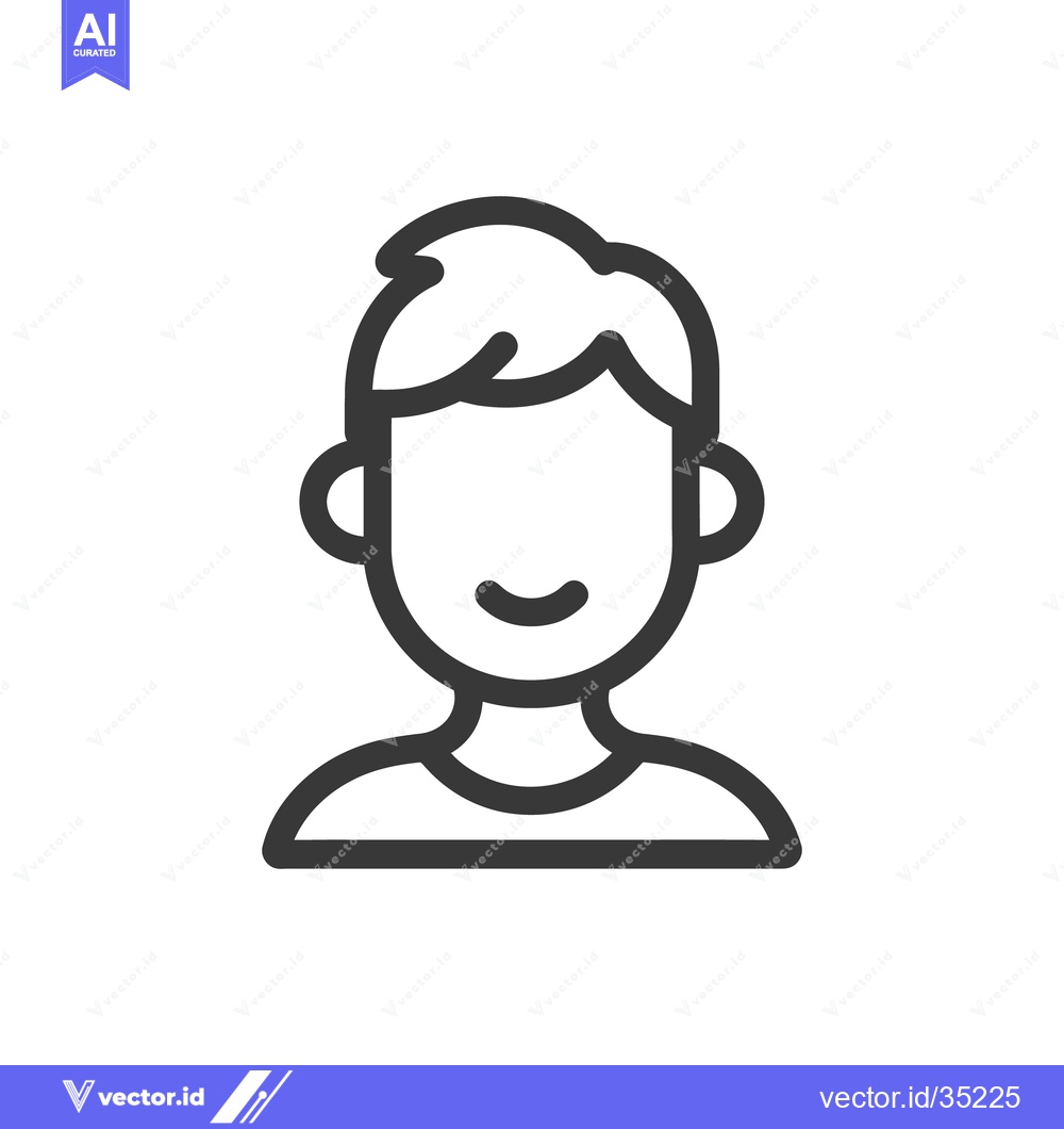 Premium Vector dari A simple line drawing portraying a smiling person from the shoulders u