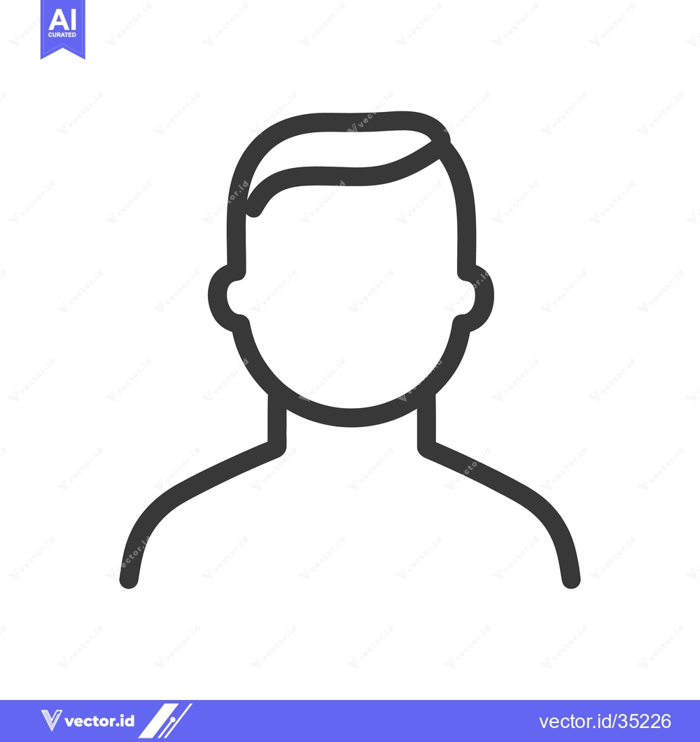 Premium Vector of An outlined illustration of a person with short hair and shoulders
