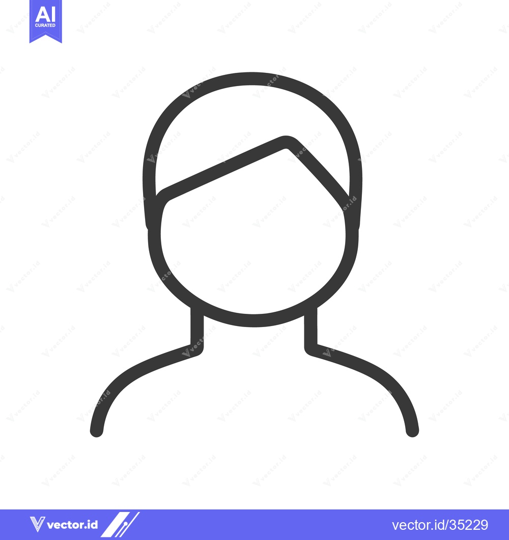 Premium Vector dari A simple line drawing of a person with short hair