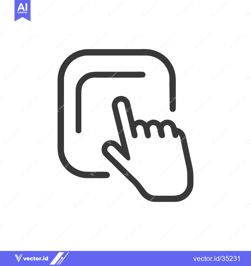 Premium Vector of Finger Tapping Icon: Minimalist Line Art for Interface Interaction