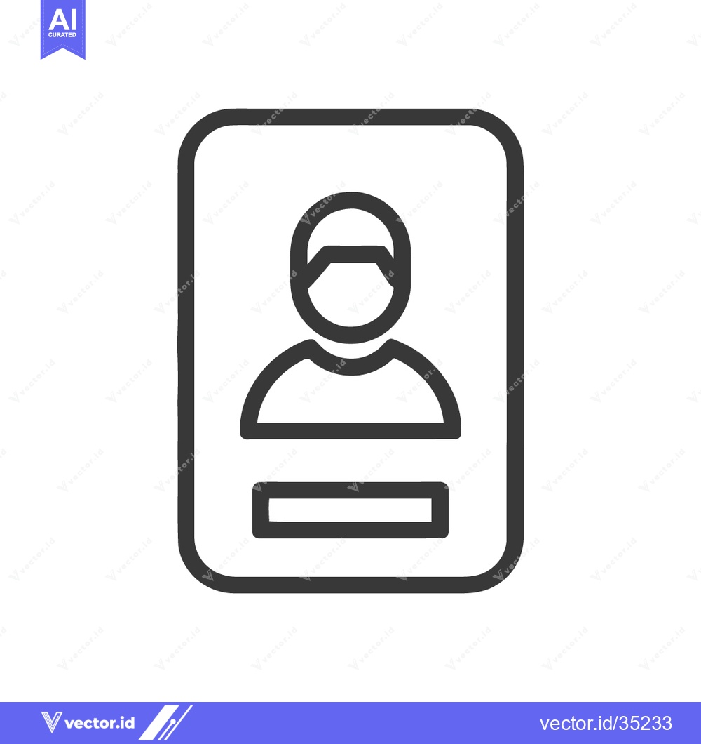 Premium Vector dari Minimalist User Profile Icon with Rounded Rectangle Frame and Nameplat