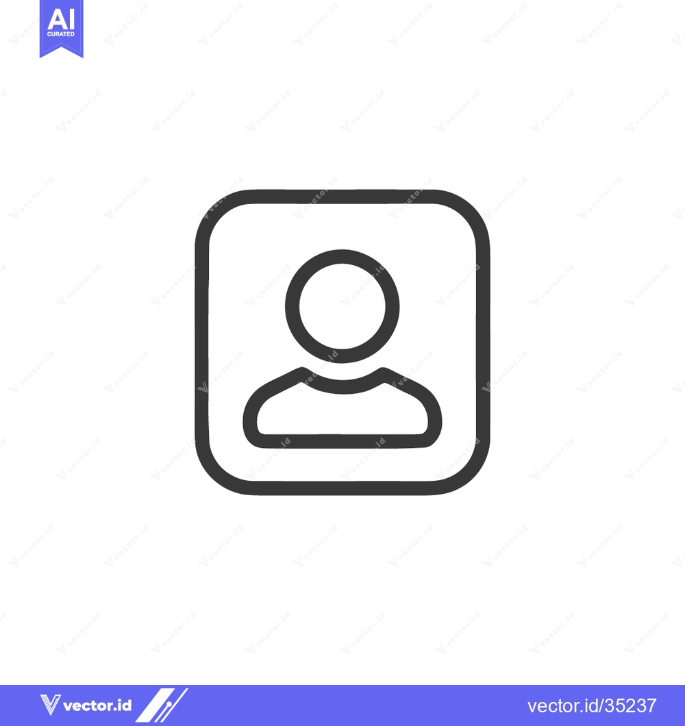 Premium Vector dari Simple User Icon: Minimalist Profile Symbol in Rounded Square Frame
