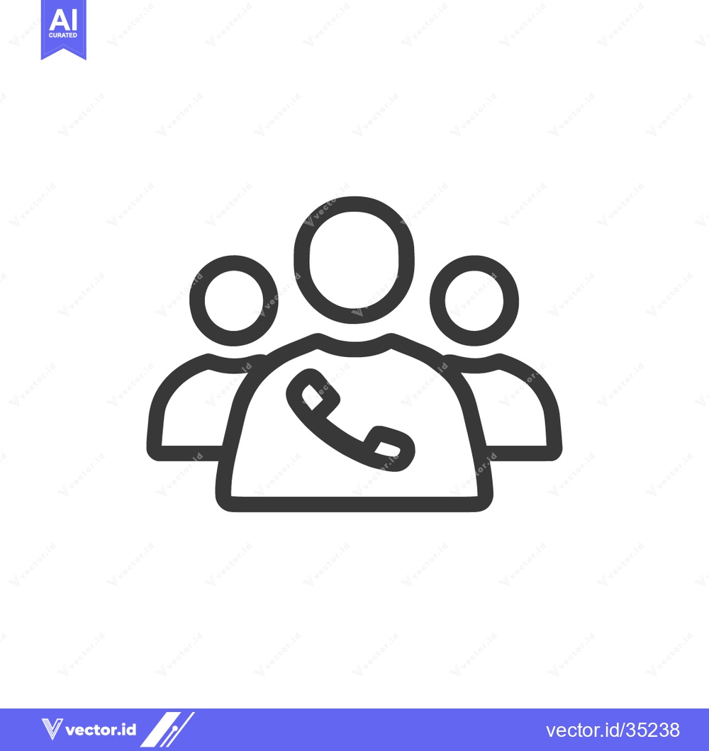 Premium Vector dari Call Center Team Icon: Minimalist Line Art of Customer Service Represe