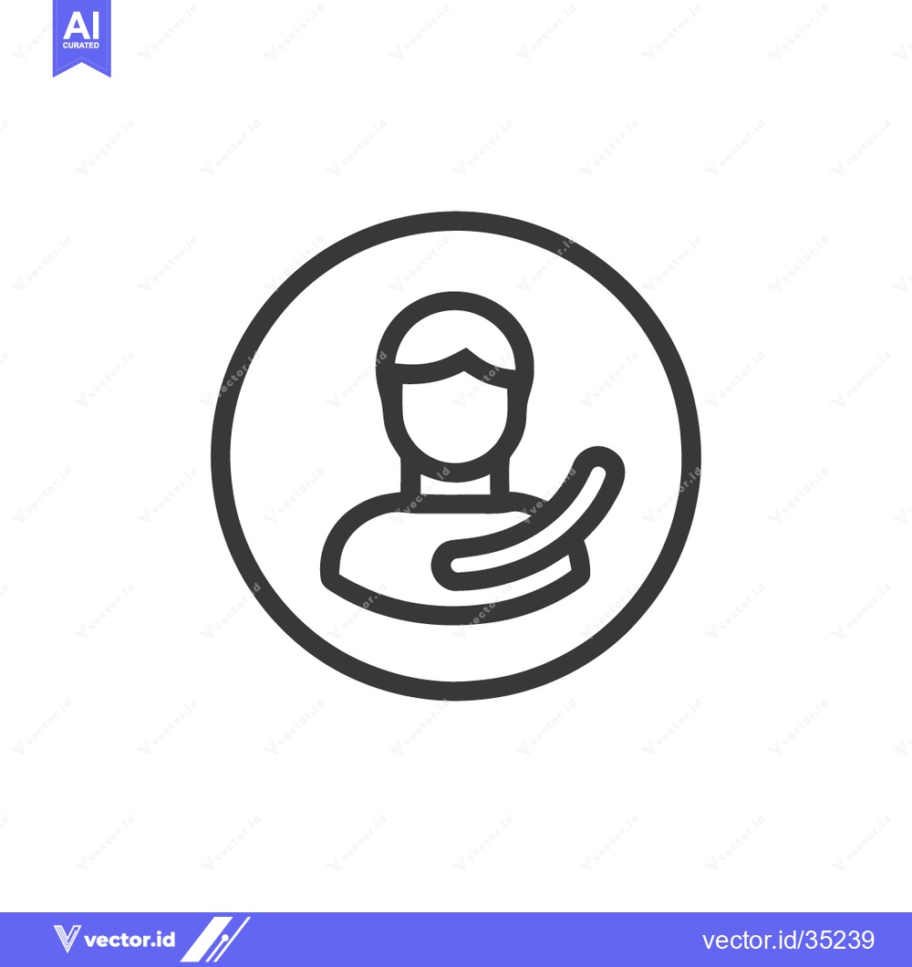 Premium Vector dari Minimalist Line Art: Person Offering Help Within Circle